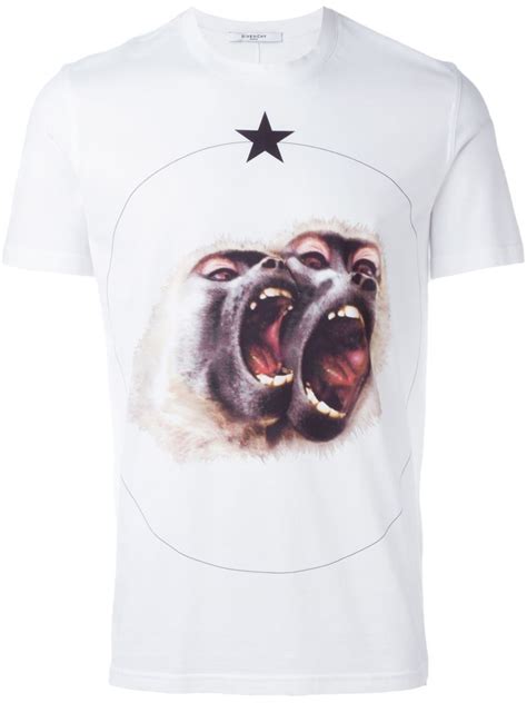 white givenchy monkey t shirt|Men's Designer T.